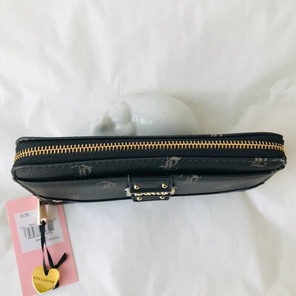 JUICY COUTURE  Y2Cute Large Zip Around Exterior  pocket  Liquorice - Picture 3 of 7